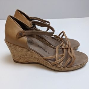 Teva Wedge Strappy Sandals Beige Women's 6